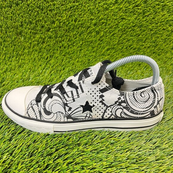 Converse One Star Doodle Graffiti Boys Size 6Y White Walking Shoes Sneakers - Picture 3 of 11